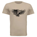 Summer loose short sleeves T-shirt for men and women, round neck, brown colour, straight leisure style.