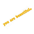 Waterproof PVC vinyl sticker showing colour options including metallic finishes, measuring 10cm wide by 1.5cm high.