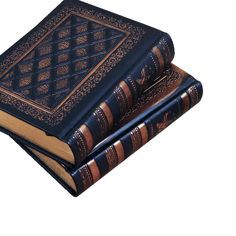 Embossed faux leather notebook in bronze colour with super thick pages