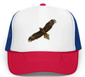 Red Sponge Hawk embroidery baseball cap with dome crown and adjustable back