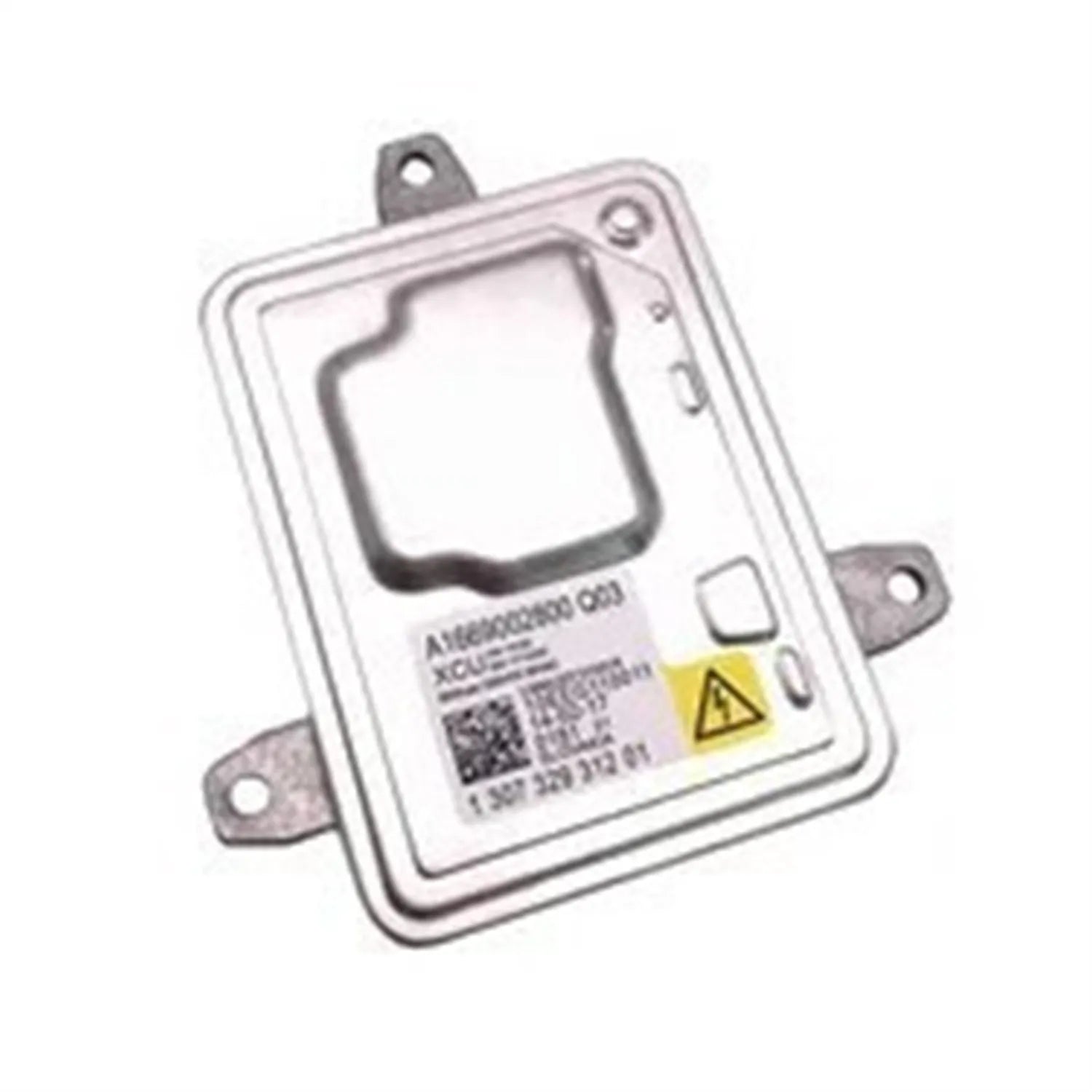 Metal headlight ballast stabiliser component measuring 14 by 11 by 4.5 centimetres