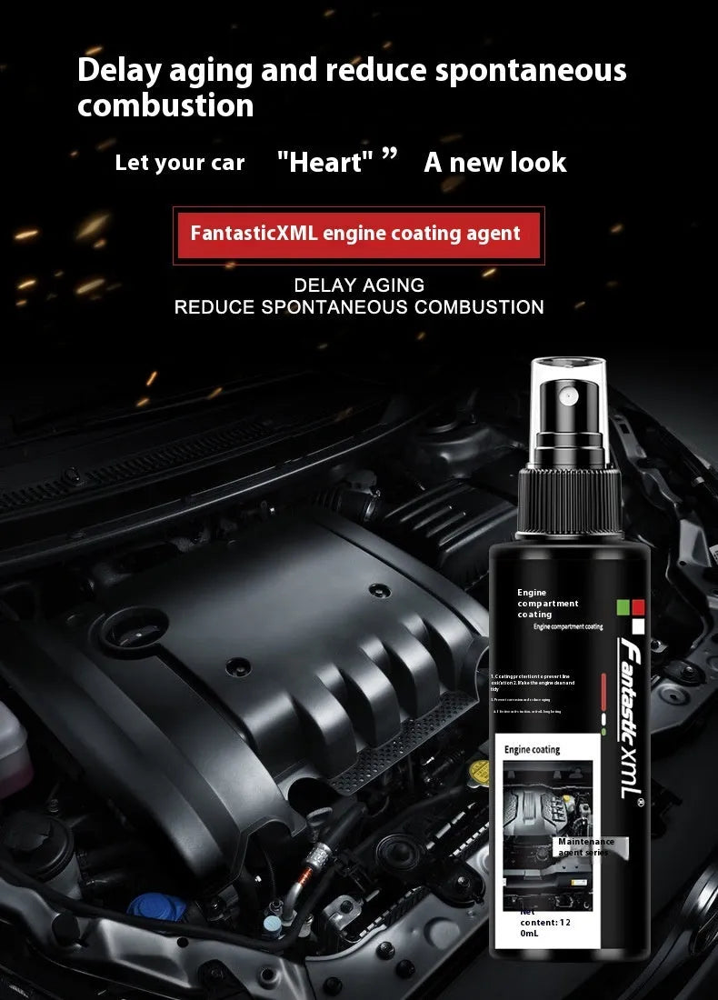 120ml car engine coating agent bottle for engine compartment protection against dust, moisture, and oil.