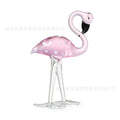 Pink crystal flamingo decorative craft for table display with modern simplicity style