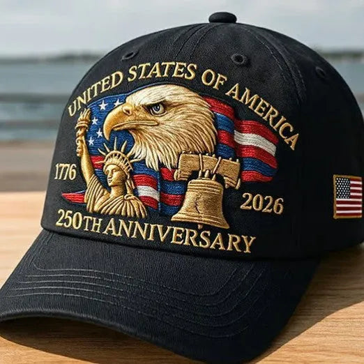 250 weeks old embroidered American eagle head cotton baseball cap dome crown sunscreen breathable sunshade anniversary colours