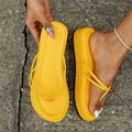 Thick sole herringbone pattern flip-flops in multiple colours showing round toe design