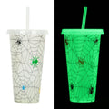 Halloween luminous plastic straw cup with 720ml capacity and cylindrical design