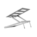 Aluminium alloy folding notebook cooling rack showing its 270mm by 210mm platform in a silver colour.
