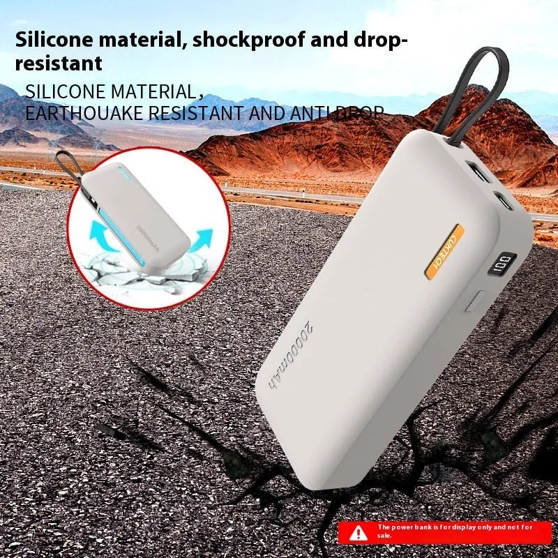 Gray silicone protective cover for cool CP25 20000mAh power bank on white background