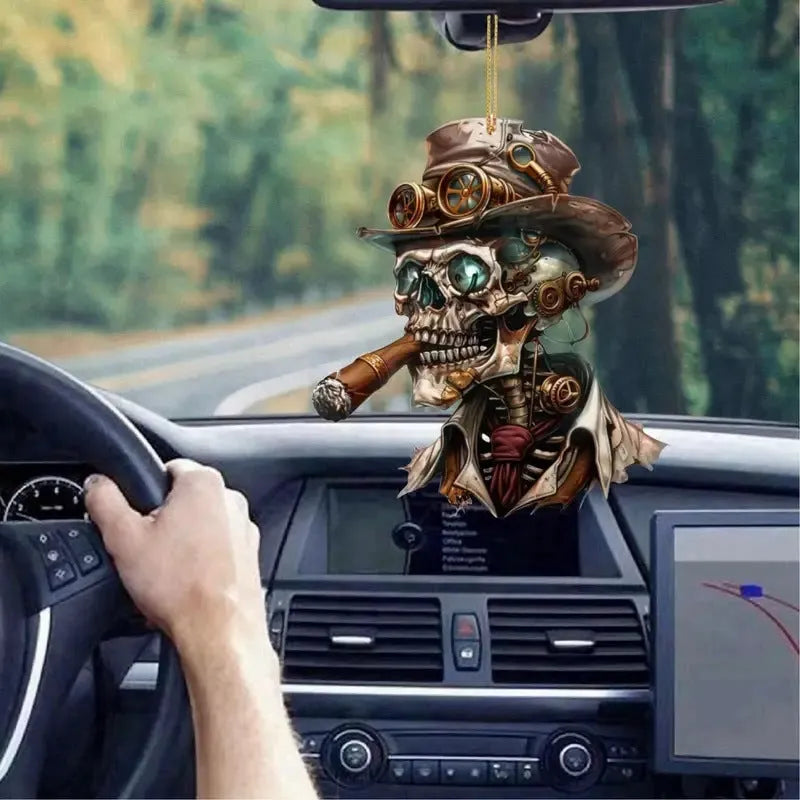Flat acrylic cartoon Halloween decoration hanging from car rearview mirror
