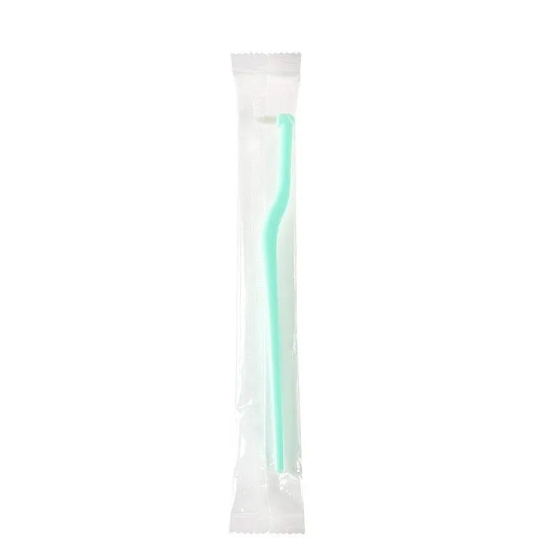 Pet orthodontic toothbrush with soft bristles in multiple colours including red, blue, green, yellow for cleaning dog and cat teeth