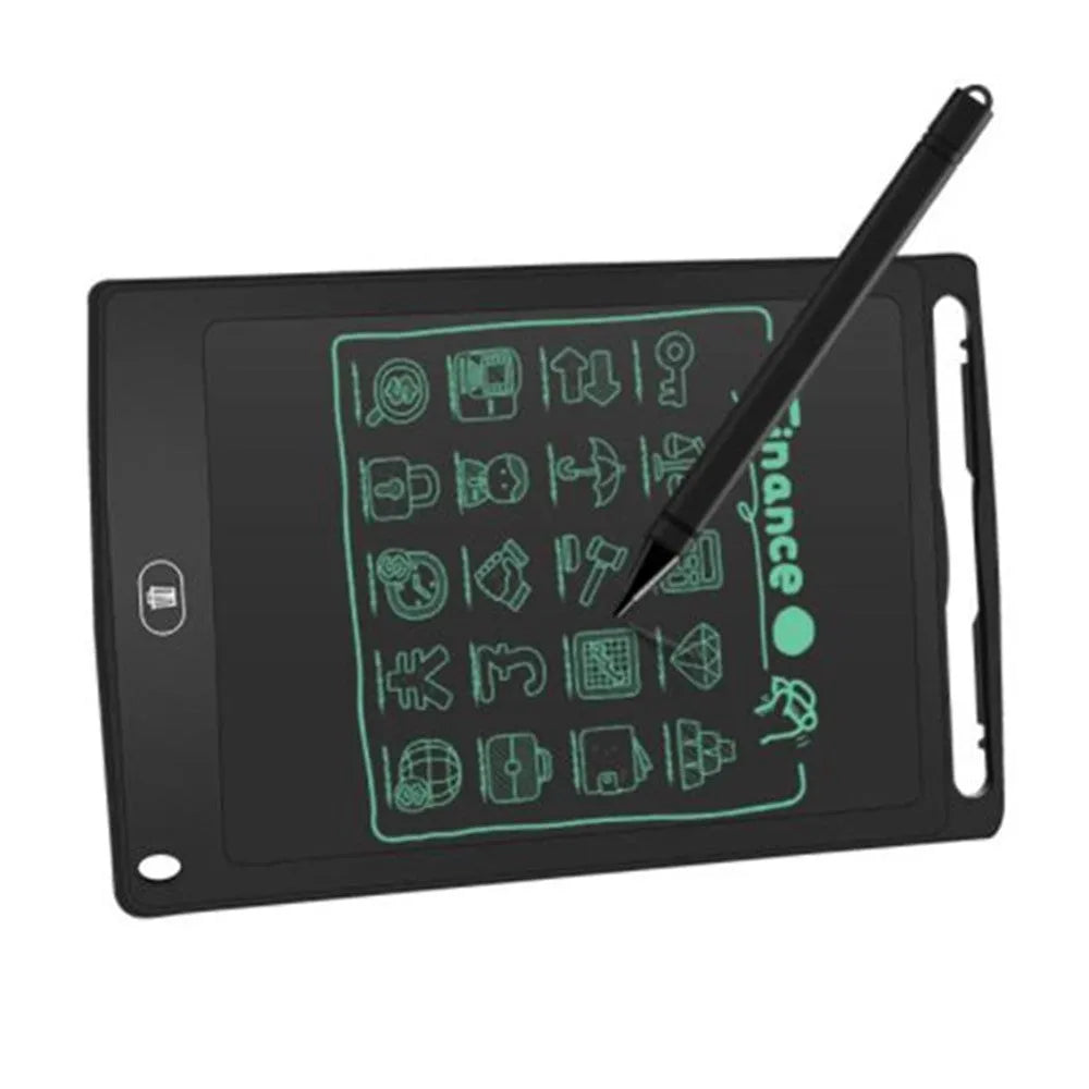 8.5 inch LCD writing board with stylus pen on a blue board
