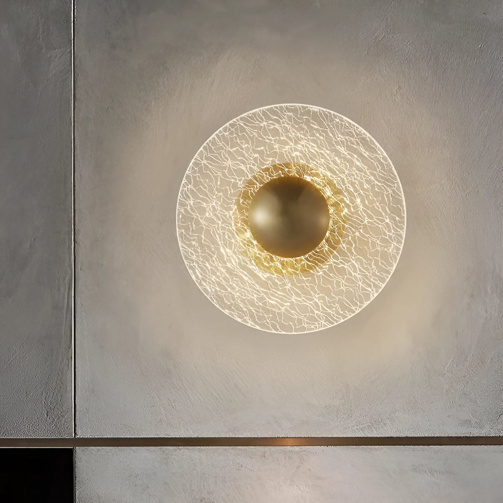 Nordic style wall lamp with wrought iron and aluminium frame in leaf design.