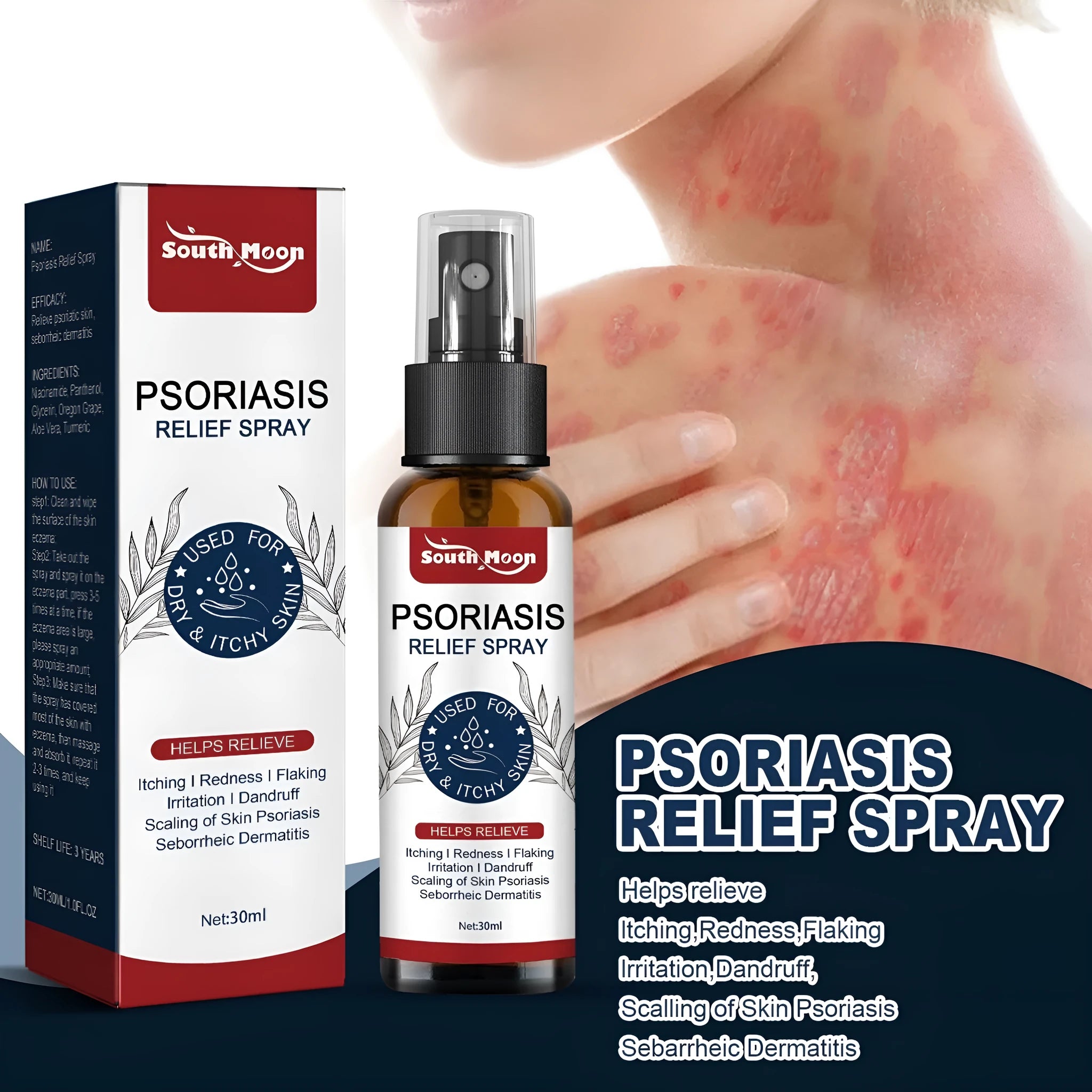 30ml clear bottle nursing care spray with spray nozzle, labelled with ingredients glycerin, panthenol, aloe vera