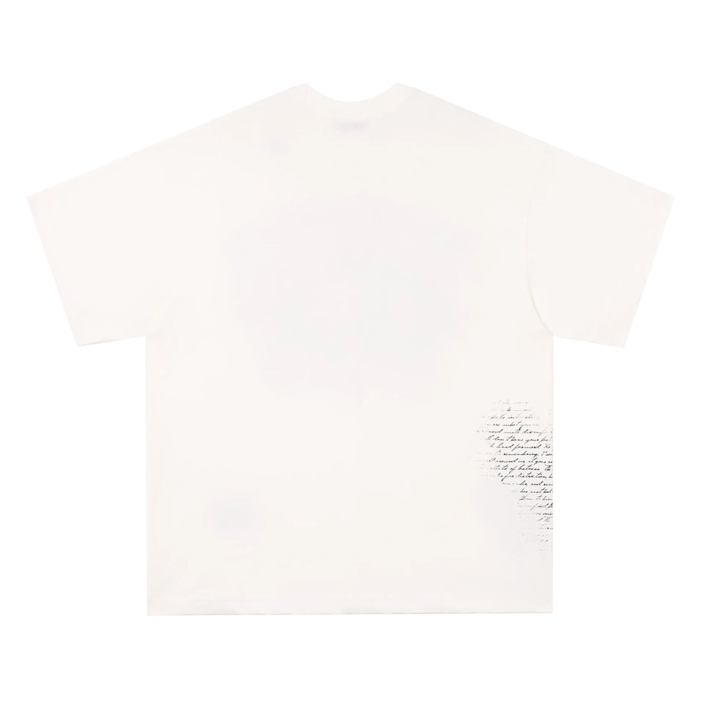 American retro hip hop Gothic style T-shirt with letter print, in pure cotton, available in black and white.