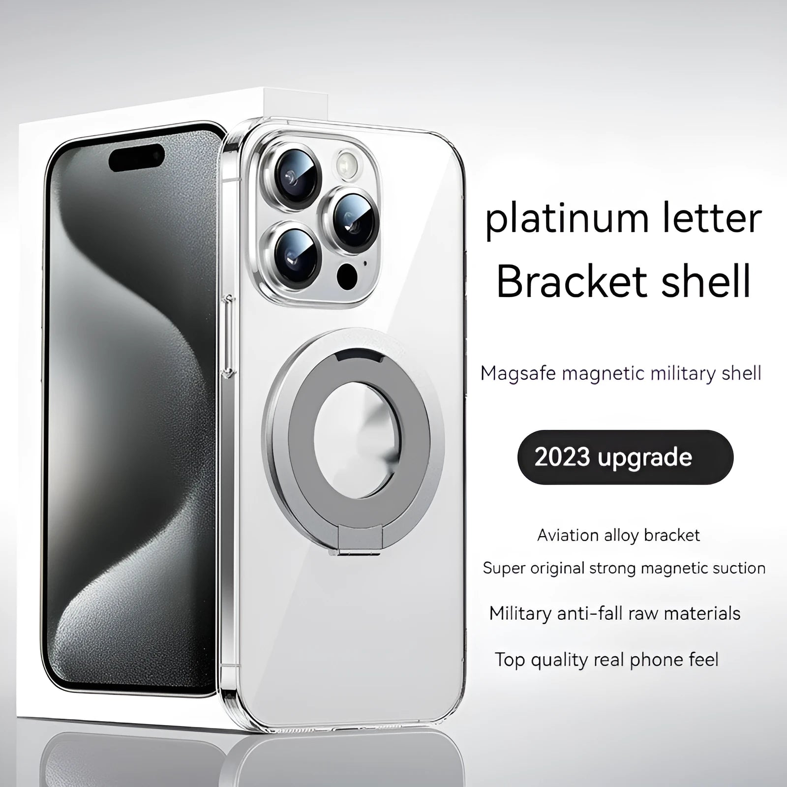 Creative magnetic silicone phone case with transparent back for Apple iPhone in starry sky black