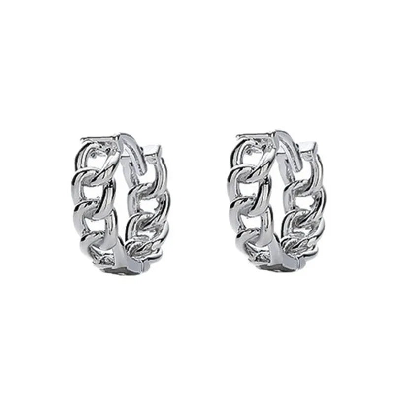 Copper men's geometric earrings in 10mm and 14mm sizes with an auspicious cloud design option.