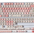 Pink PBT key caps with pig design artwork for mechanical keyboards showing MOA height profile