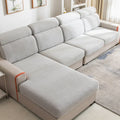 Home Fashion stretch sofa cover in fruit green colour on a modern couch
