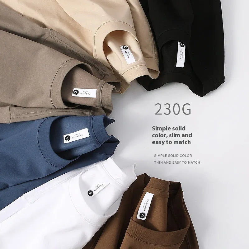 Heavy T-shirt 230g drop shoulder loose fit cotton blend in eight colour options