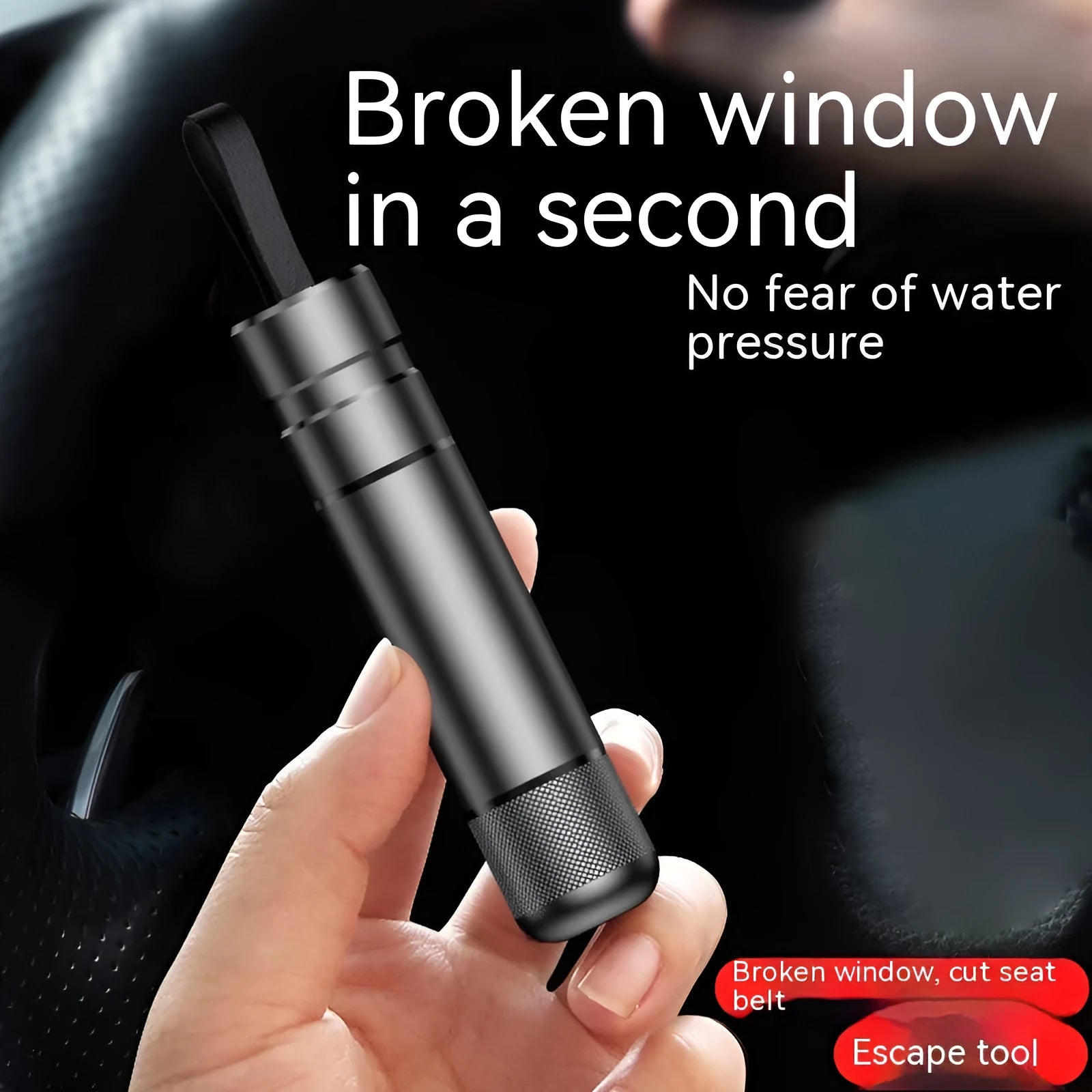 Aluminium alloy car safety escape hammer with sand blasting oxidation finish
