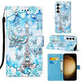 Painted imitation leather phone case for Samsung with built-in bracket, shockproof and drop-proof design