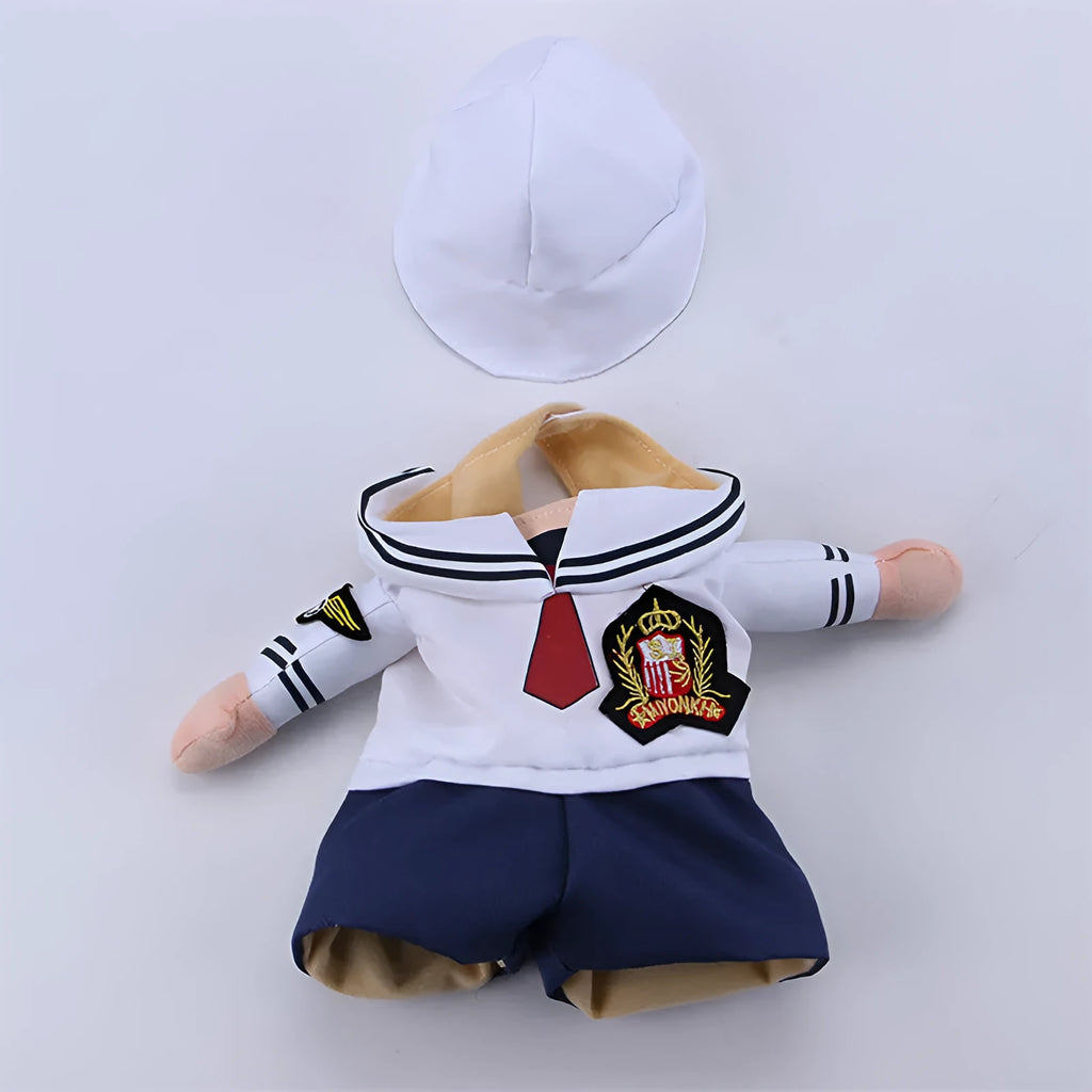 Fashion minimalist cat dog pet clothing sailor costume polyester role play outfit in Sailor colour