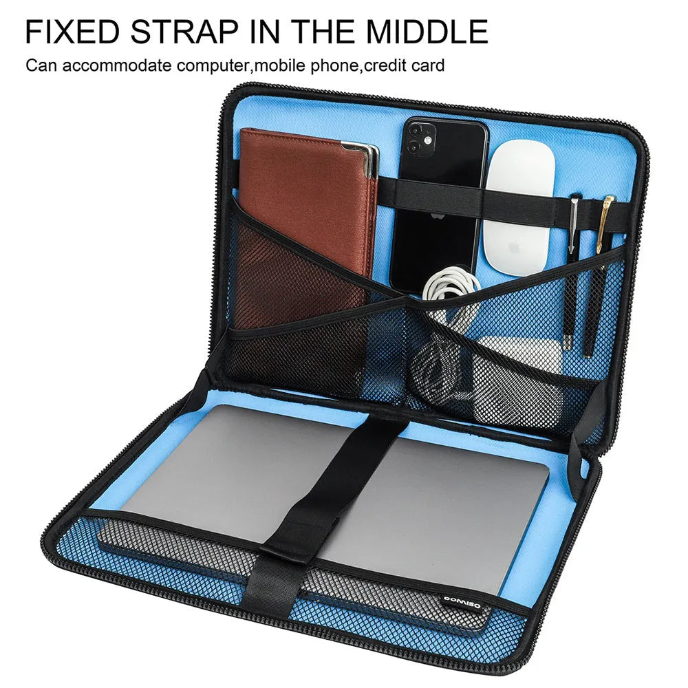 Black laptop protective hard case with grip shoulder bag for 5 to 10 inch tablets