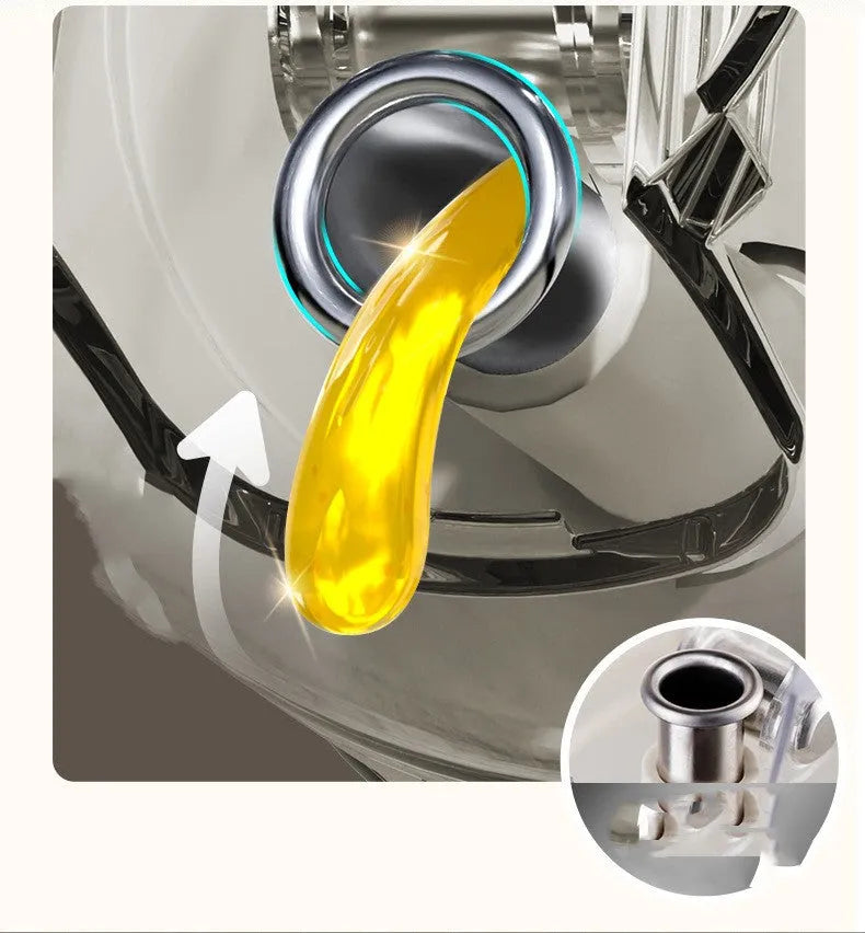 2-in-1 oil sprayer bottle with automatic opening and dual spray pour modes, 550ml soda-lime glass, in warm gray