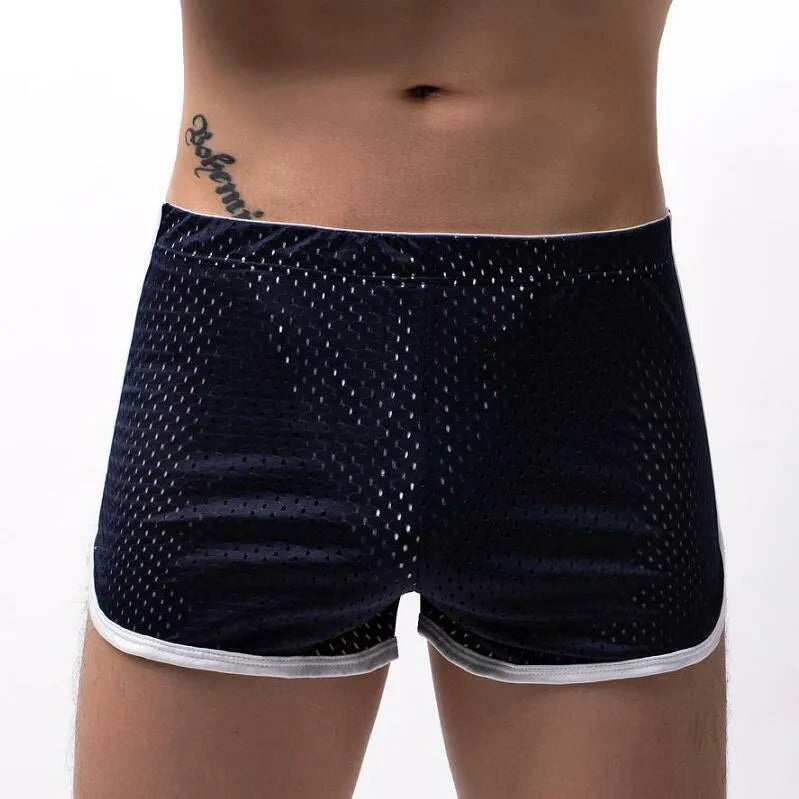 Men's cotton nylon blend boxer shorts in mid-waist design, showing colour options.