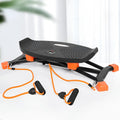 Black JS101A mini indoor fitness skiing machine with elastic hand straps.
