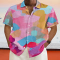 Hawaiian style cardigan with 3D printing design on stand collar and short sleeves