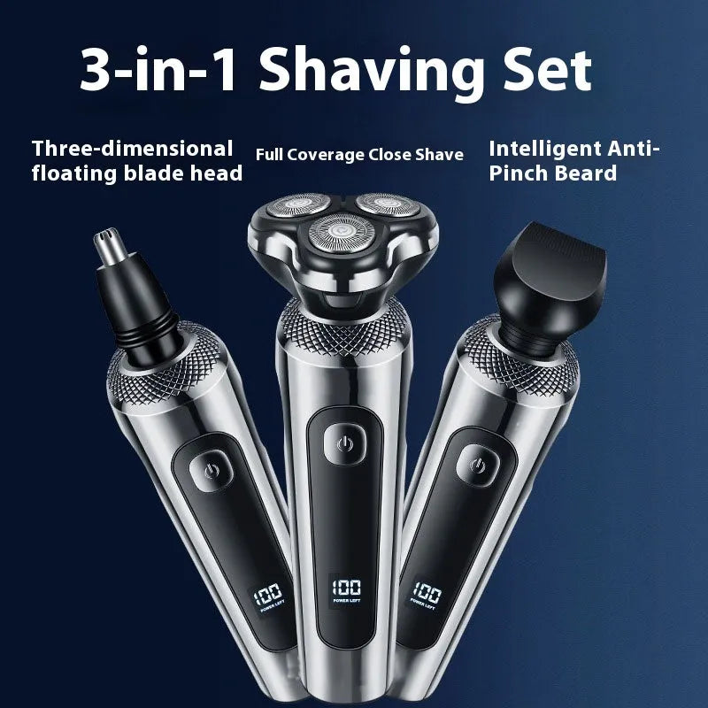 Digital display USB rechargeable beard trimmer with washable floating cutter head design