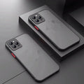 Frosted texture magnetic phone case for iPhone with MagSafe ring, shown in multiple colour options.