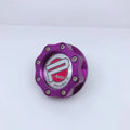 Aluminum alloy fuel tank cap for Honda vehicles in red, blue, gold, and purple colour options