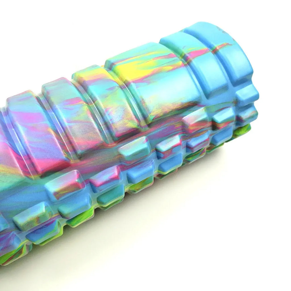 33cm camouflage pattern EVA foam roller in blue green yellow colour for fitness massage
