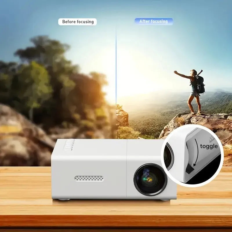 M100 mini home projector in black and white colours with 100-inch projection capability