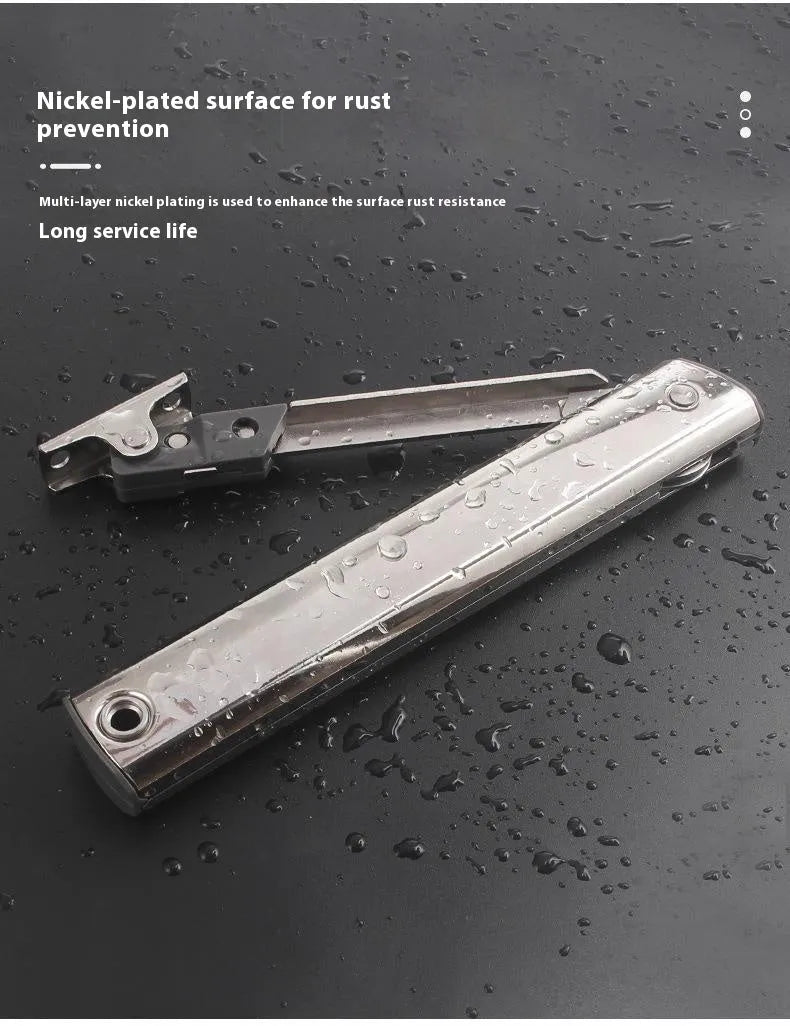 Cold rolled steel tatami cabinet support rod with adjustable stop mechanism for flap-up doors