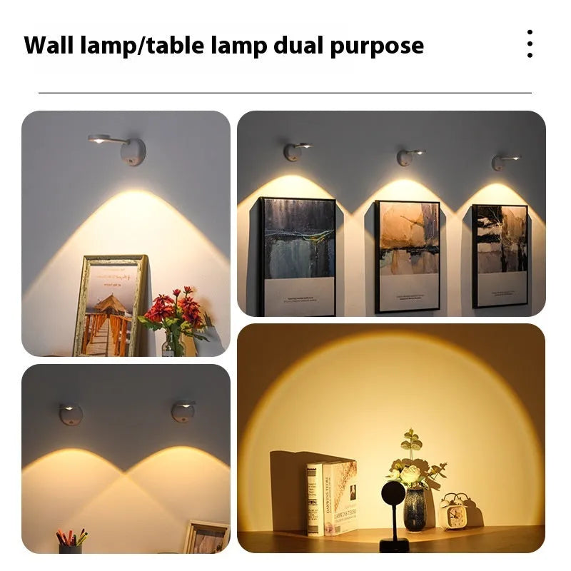 Rechargeable geometric indoor wall lamp spotlight in modern black and white design options