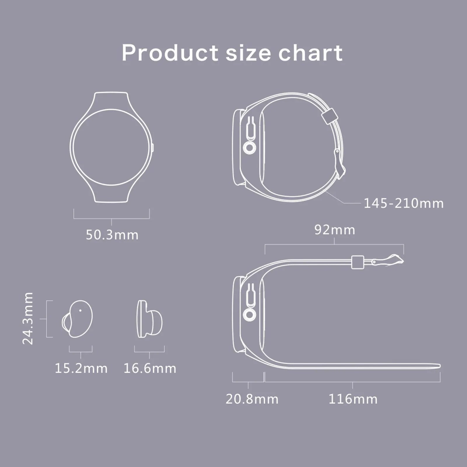 Black smart bracelet with detachable Bluetooth earphones showing colour screen display and heart rate monitoring