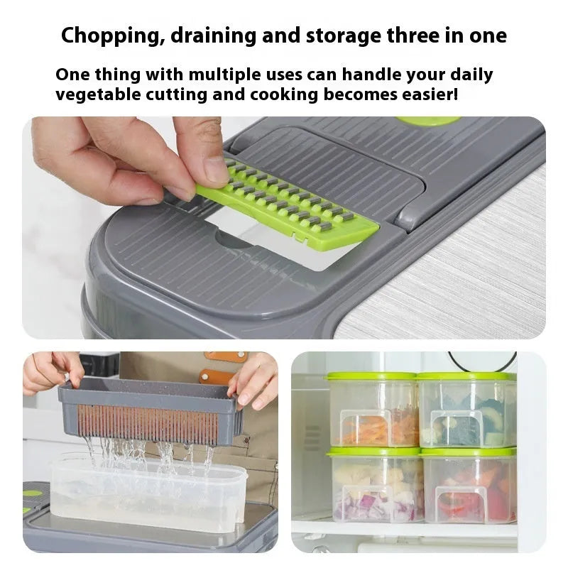 Multifunctional ABS wire cutter in shredder style for slicing vegetables and fruits, with dimensions 43x13.5x30cm