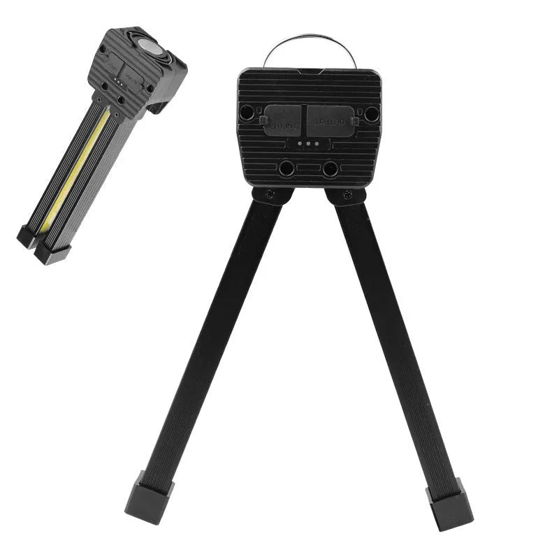 Double-sided foldable maintenance light with COB LEDs, aluminium alloy body, and Type-C charging port