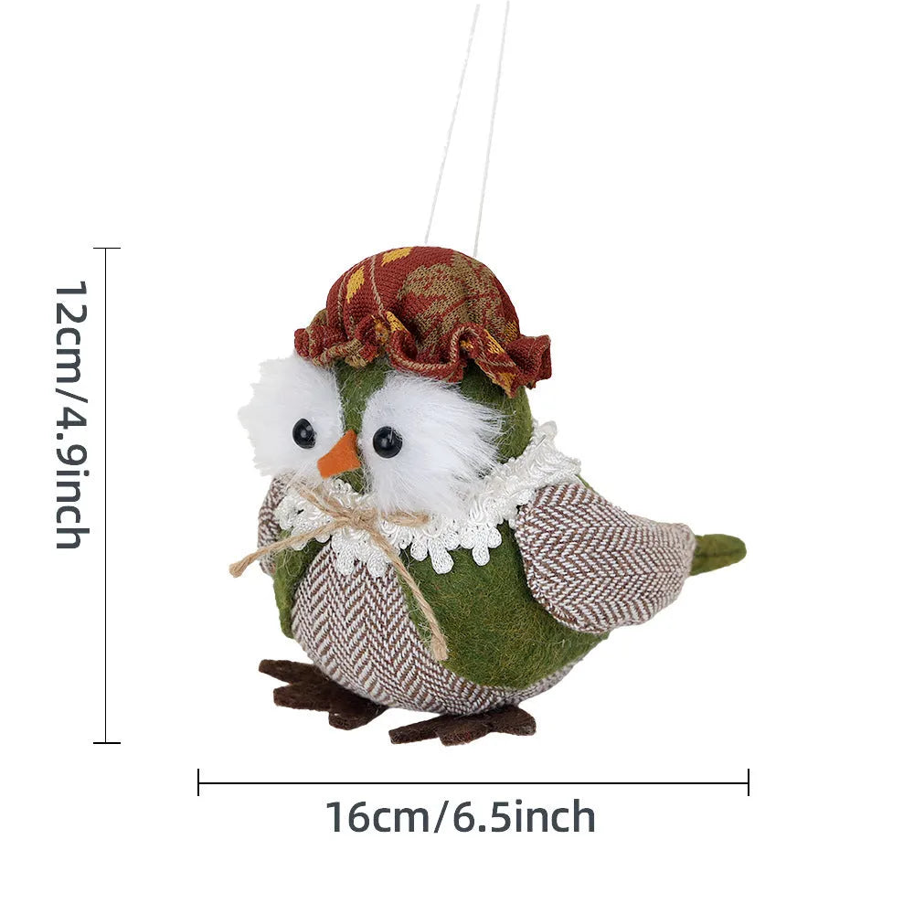 Thanksgiving harvest owl bird window pendant ornament in orange and green colours
