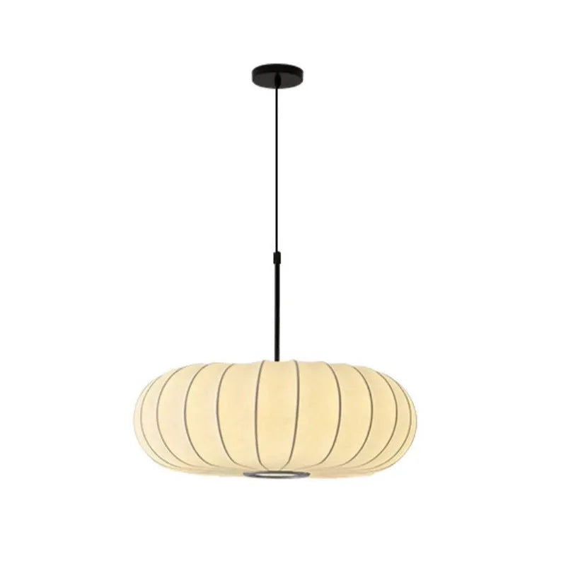Silk pumpkin chandelier retro bedside lamp in 30cm, 40cm, or 50cm with warm light or tri-colour dimming