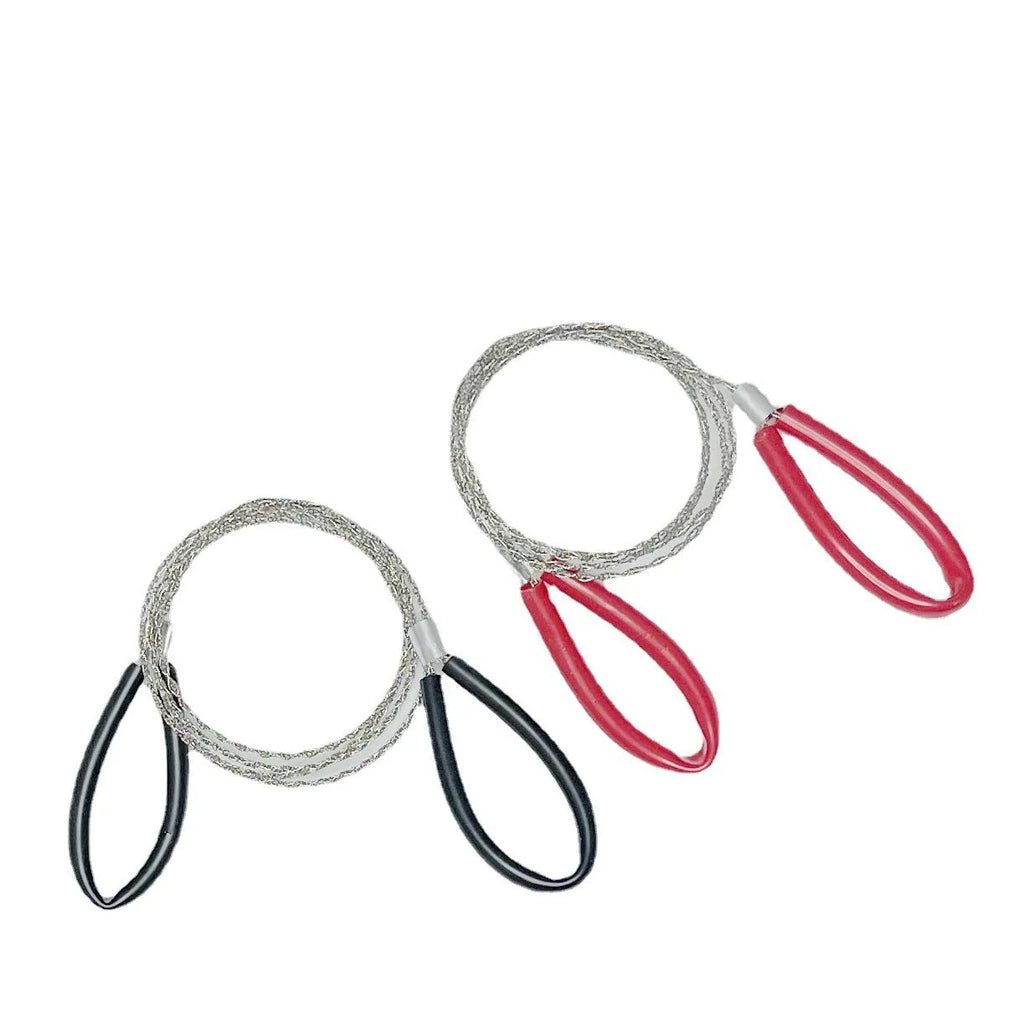 German stainless steel survival hand saw with black or red colour options showing four-section design