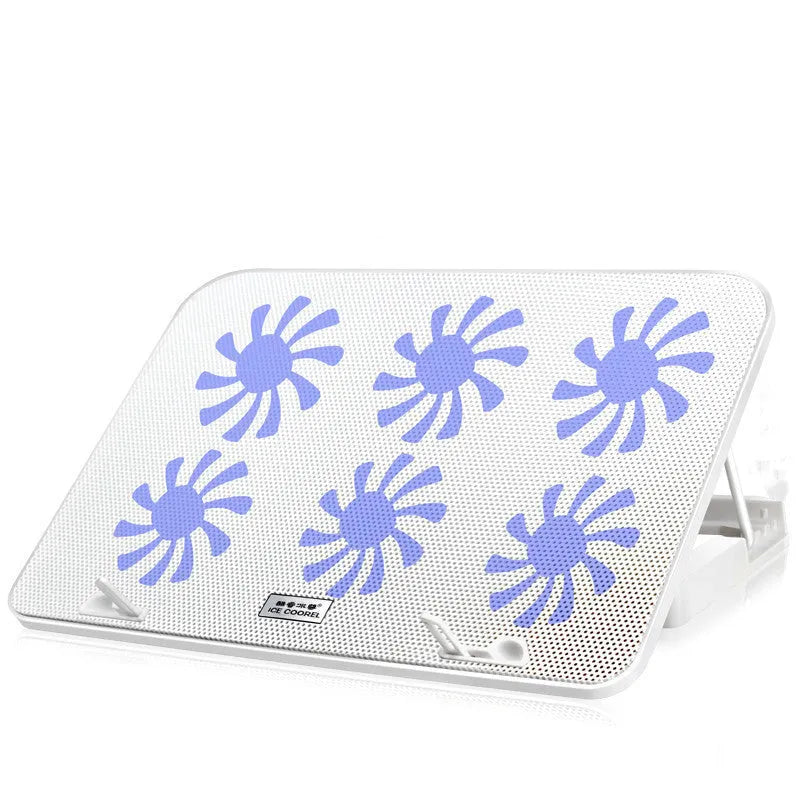 A9 laptop cooler with six fans, alloy body, 360x255x27mm, black regular version