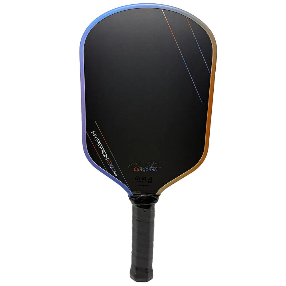 Aurora Multicolor Hyperion 3S pickleball racket with carbon fibre matte finish.