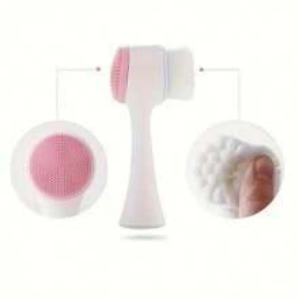 Blue and pink pet paw brush grooming tool with nylon bristles for dogs and cats