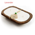 Retro lavender wooden basin aromatherapy candle with three wicks, 230g soy wax