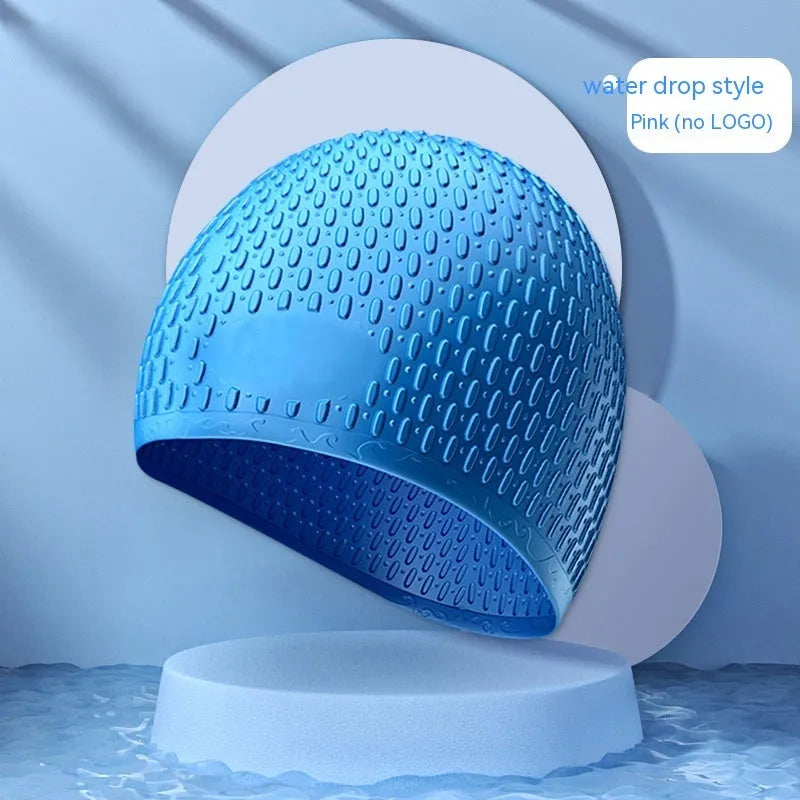 Solid colour silicone swimming cap for adults in multiple colour options