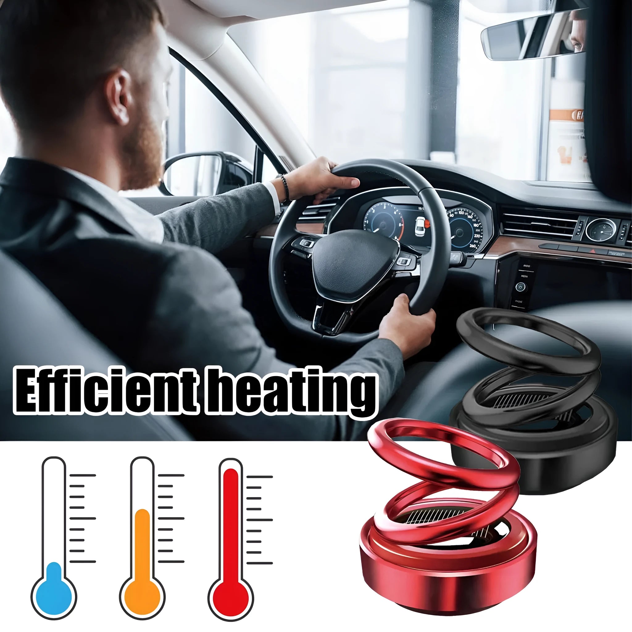 Black and red portable miniature vibration radiator measuring 5.1x6cm for car heat dissipation